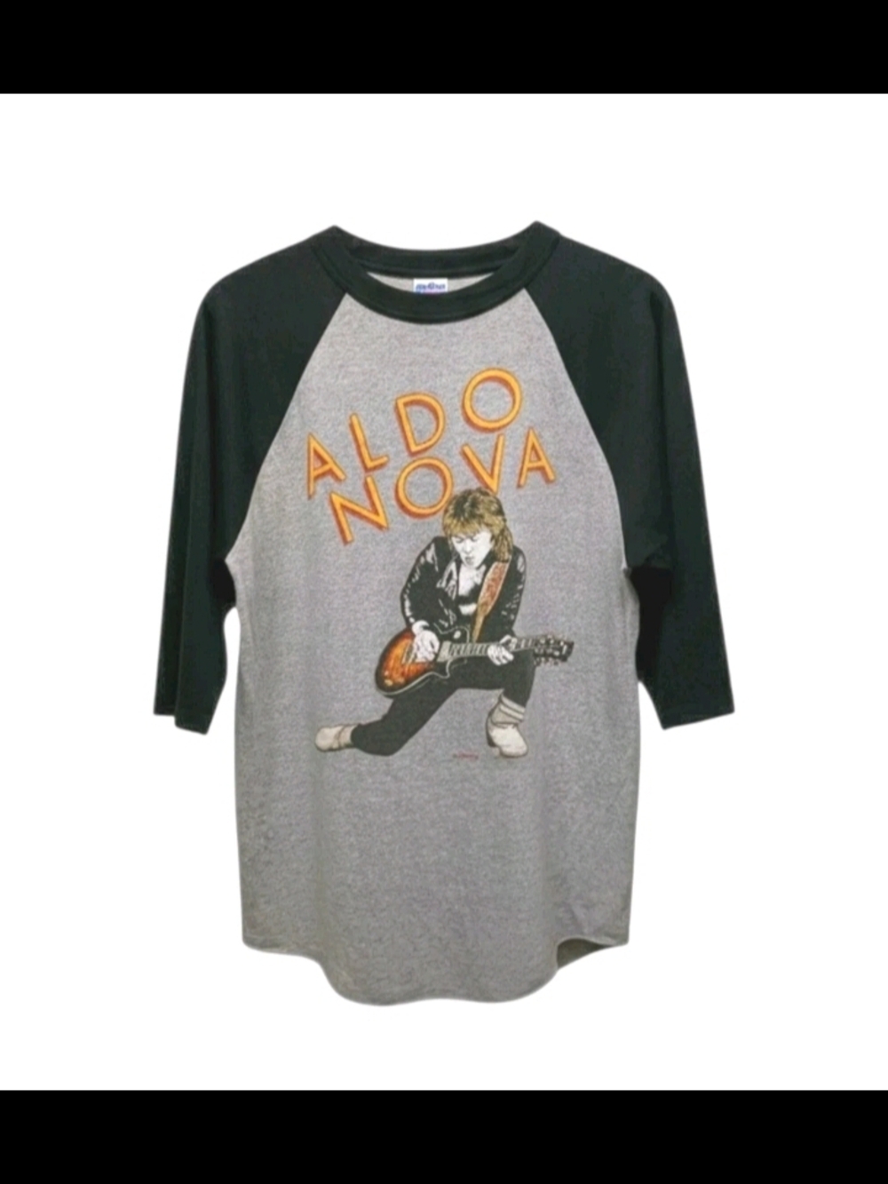 VINTAGE 1982 ALDO NOVA Tour Shirt XL (20x28) SIGNAL Tag SINGLE STITCH BLIND HEM